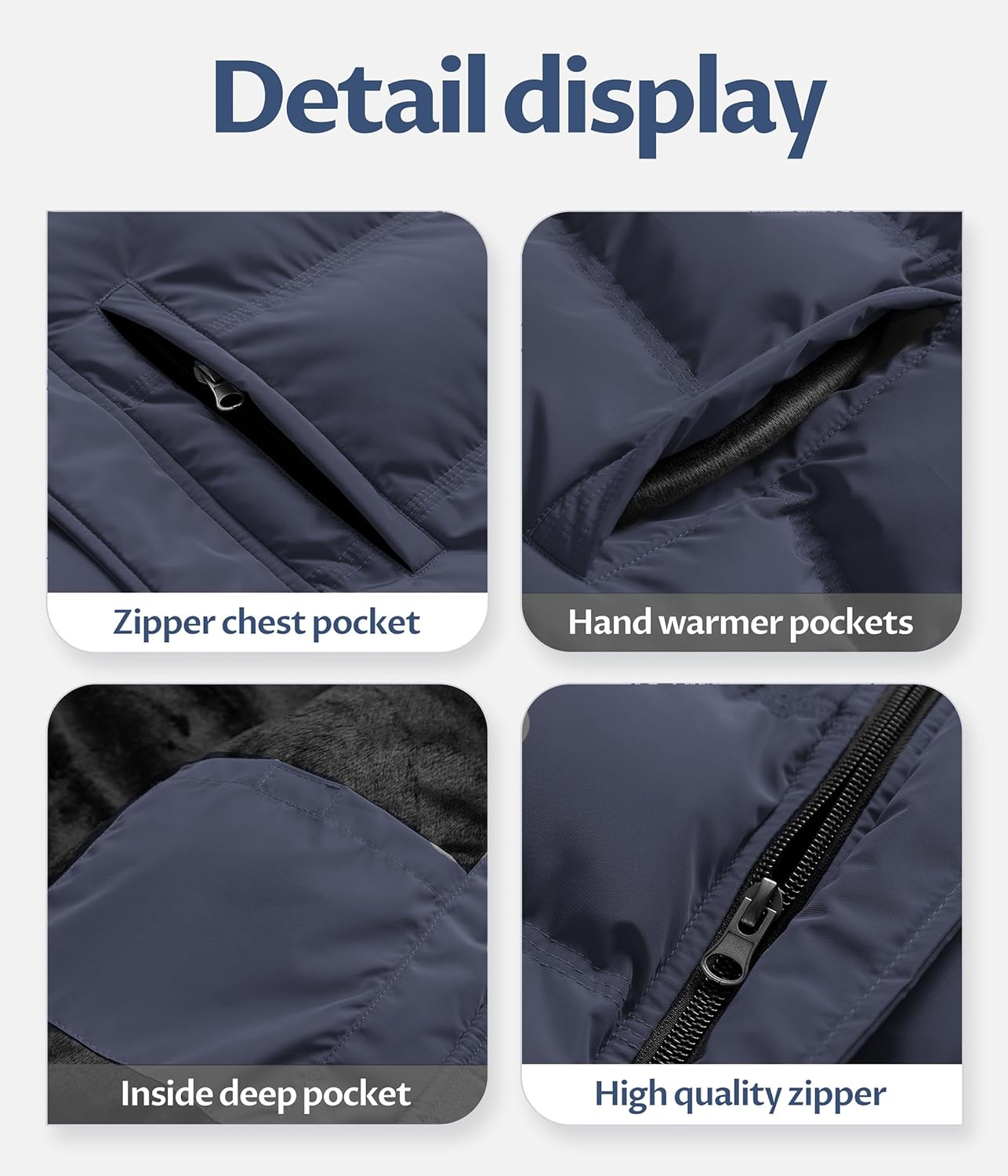 Mens Puffer Jacket Waterproof Winter Parka