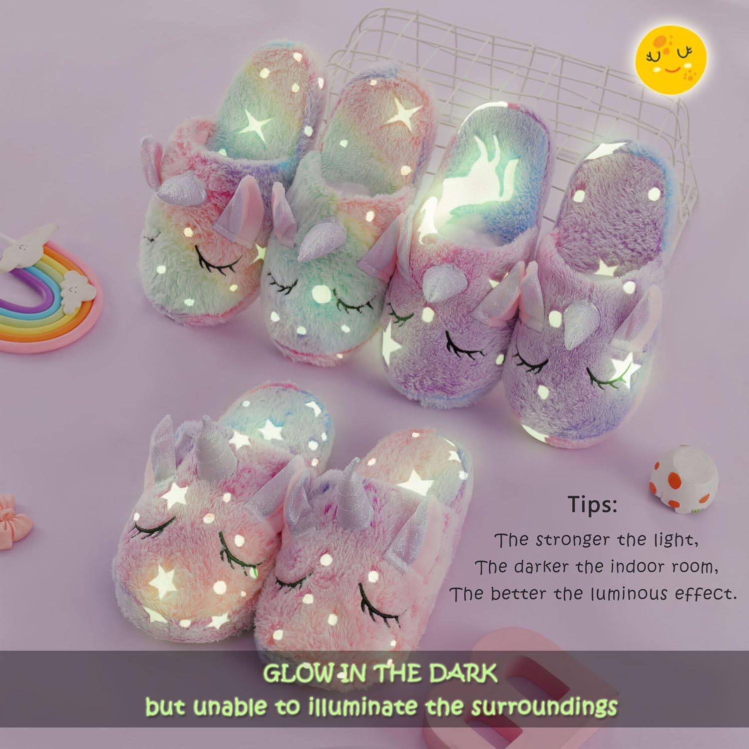 Adorable Unicorn Slippers for Kids Warm Fuzzy
