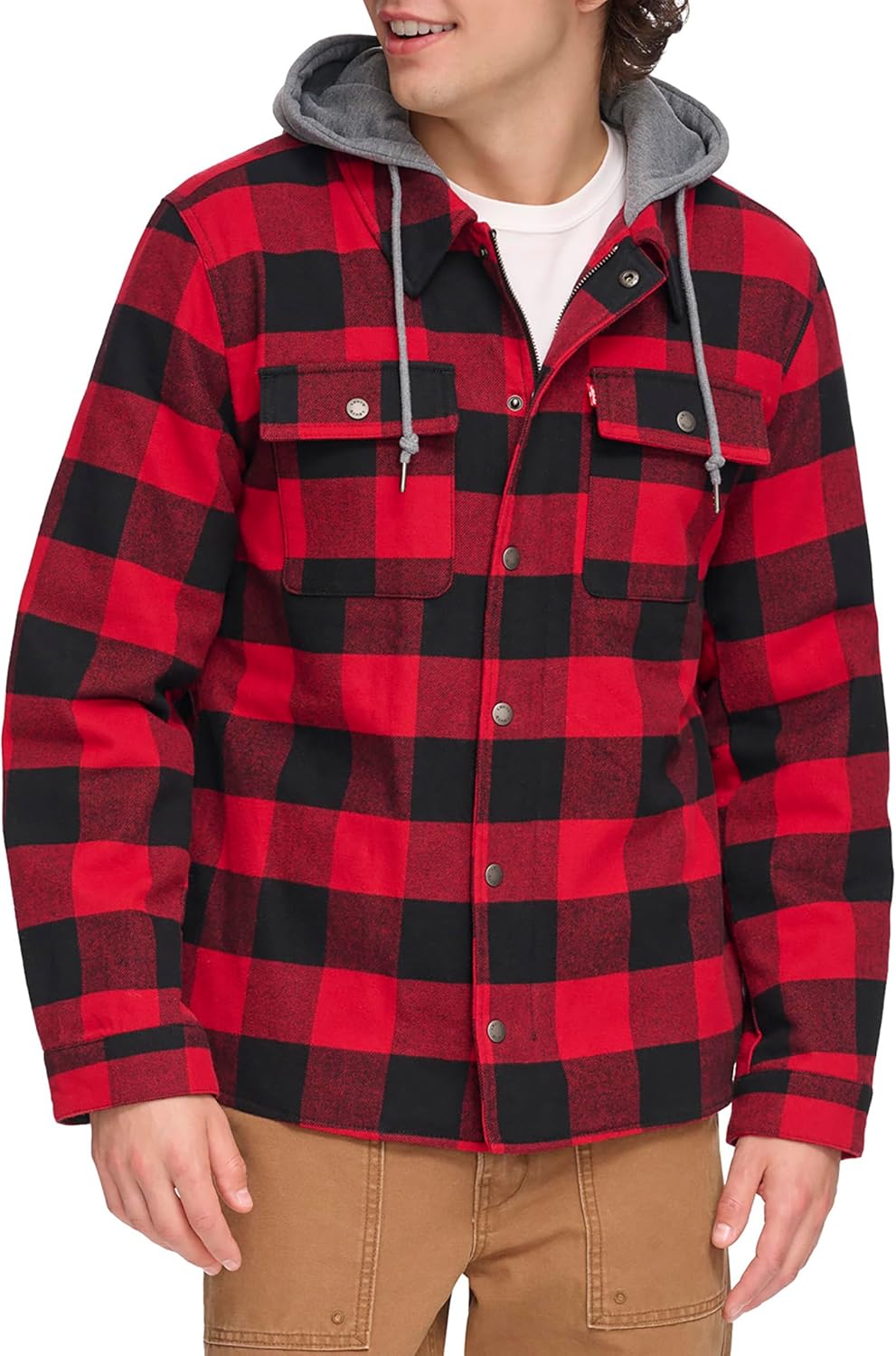 Levis Plaid Sherpa Lined Hooded Jacket