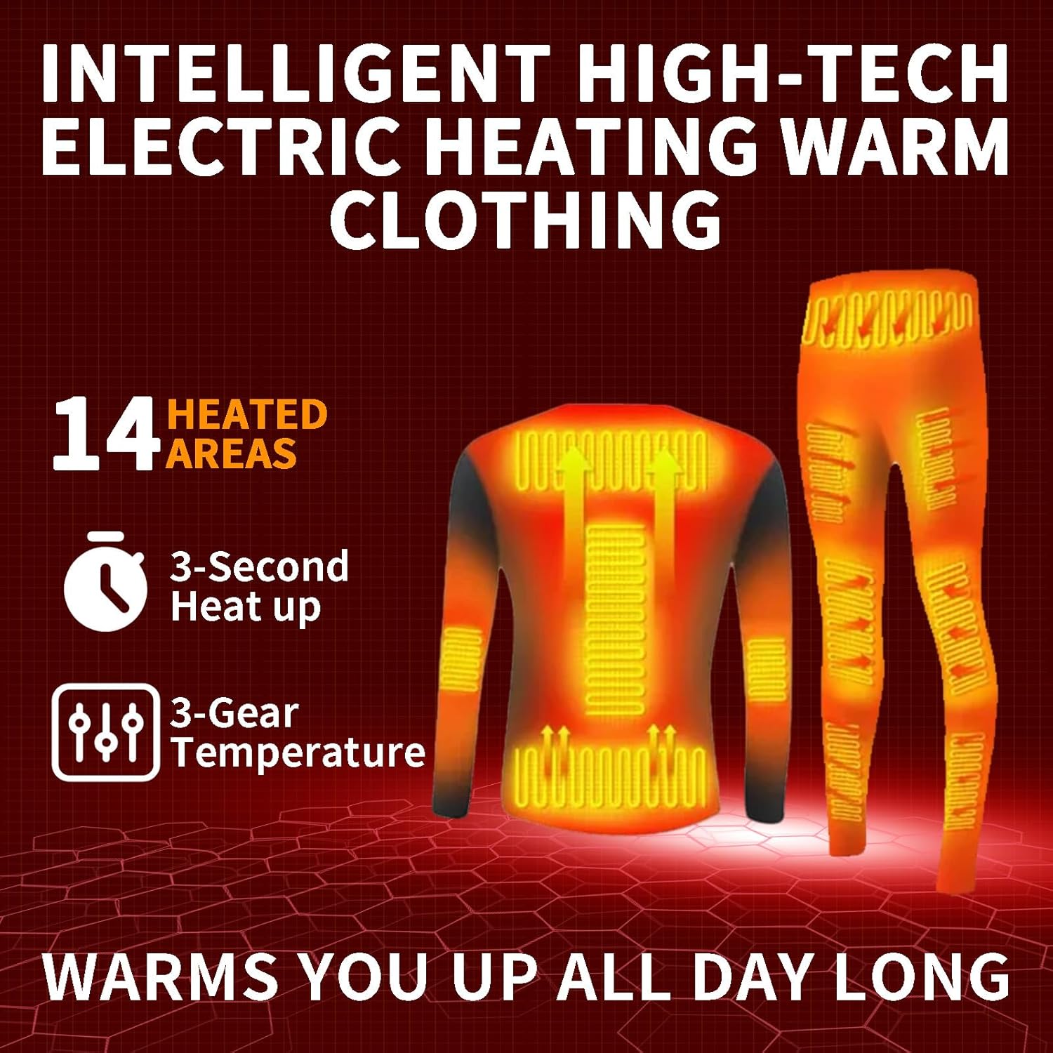 Foern Electric Heated Underwear Set - Stay Warm in Cold Weather