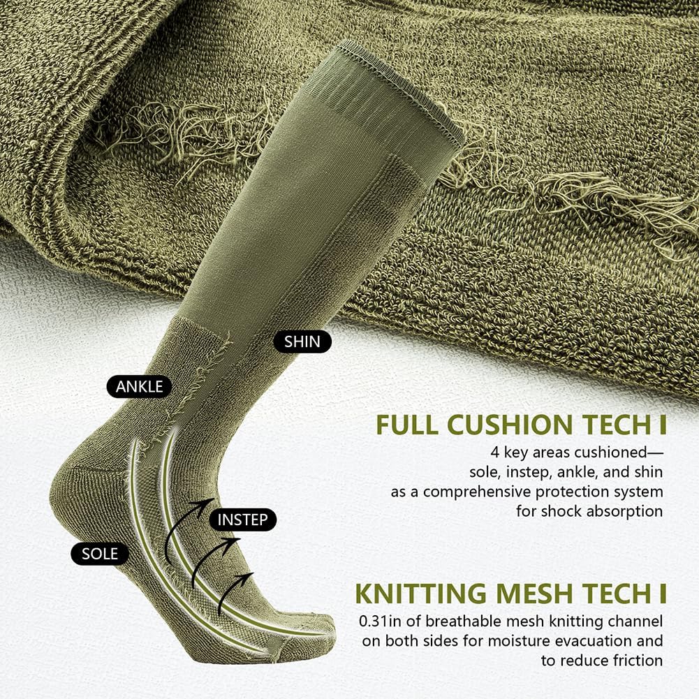 Mens Hiking Socks Military Green trekking hunting and trail running essentials