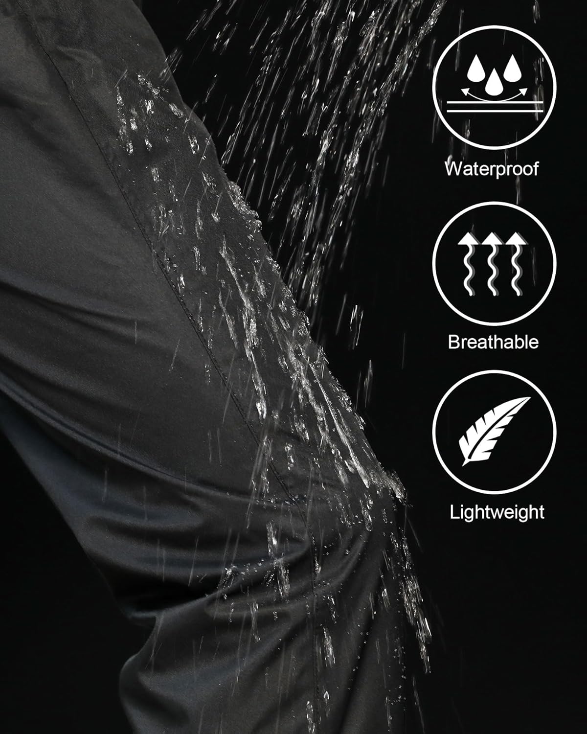 iCreek Mens Waterproof Rain Pants Block Out Wetness