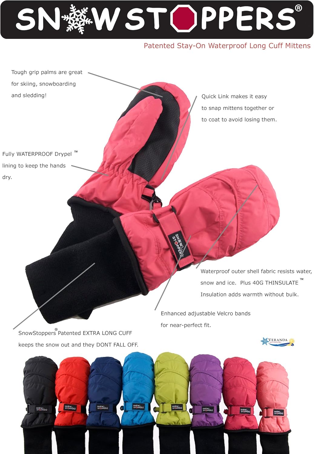 Winter Kids Gloves Waterproof Insulated Perfect for Skiing Snowboarding