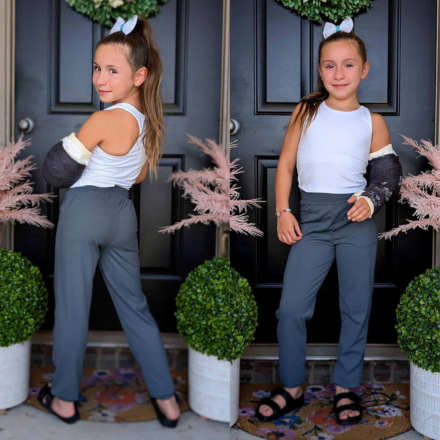 Big Elephant 3-Piece Girls Joggers with Pockets for Yoga Running