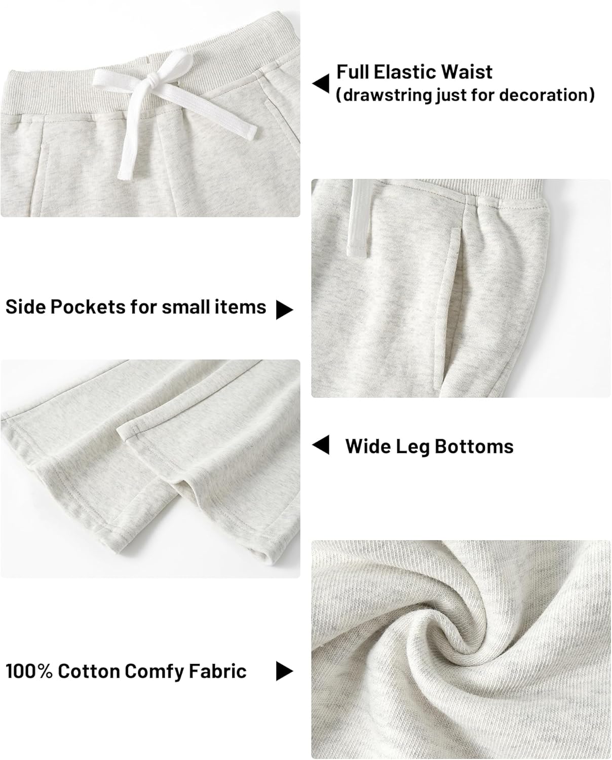 Rolanko Flared Wide Leg Pocket Pants for Kids 5-12Y