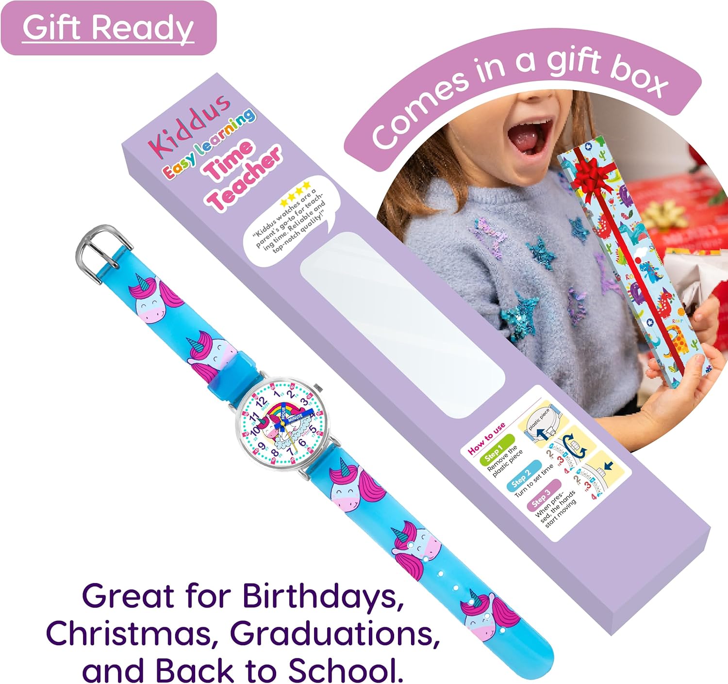 Kiddus Time Teacher Watch for Kids 6-12 years old