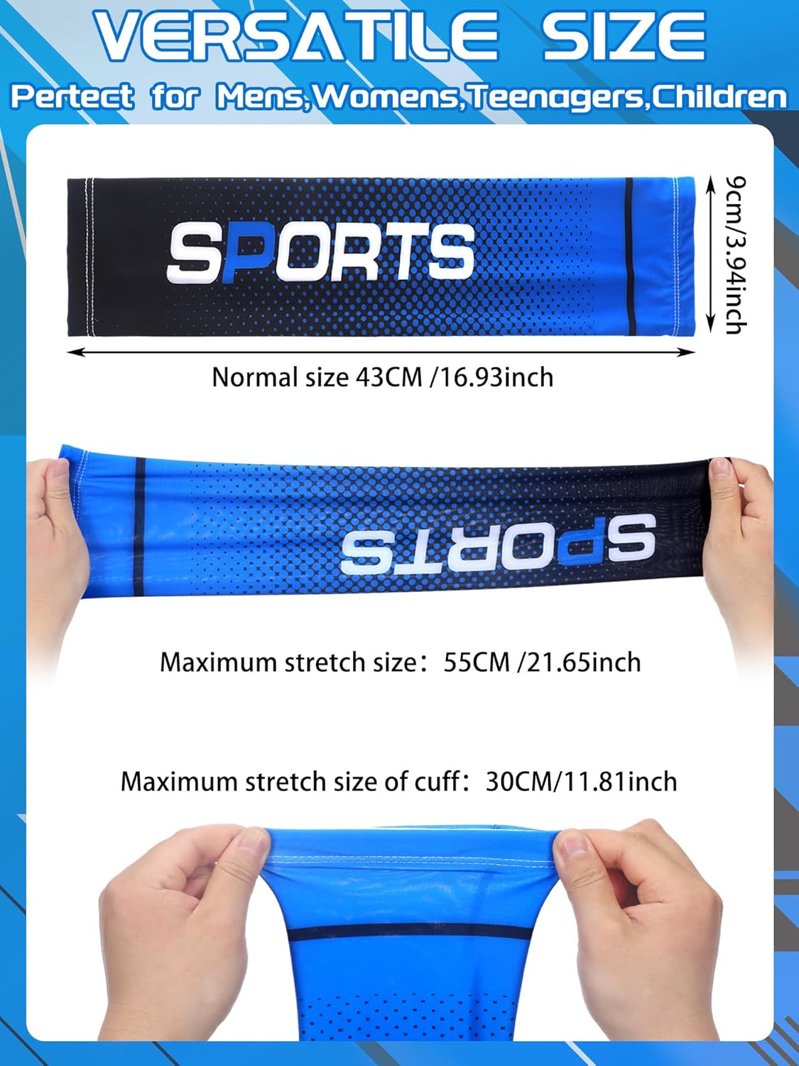 Sun Protection Arm Sleeves for Men Women UV Protection Cooling Compression