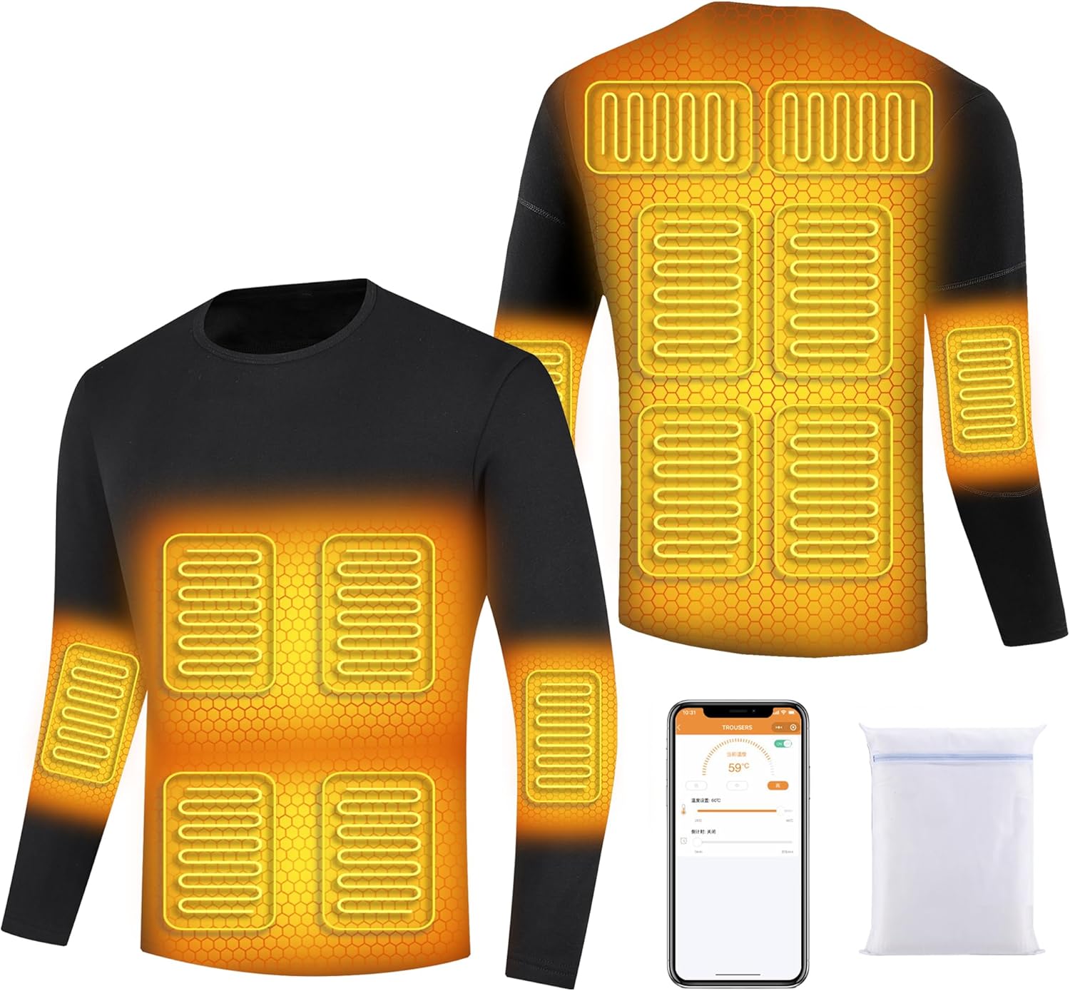 Ergonomic Electric Heated Underwear for Men YANYNGS