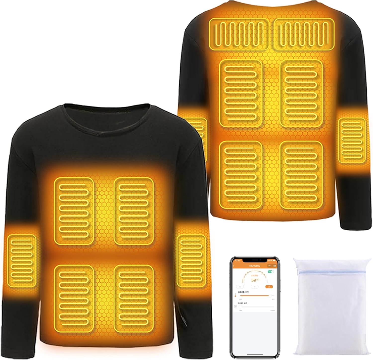 Mens Heated Shirt with Smart APP Control