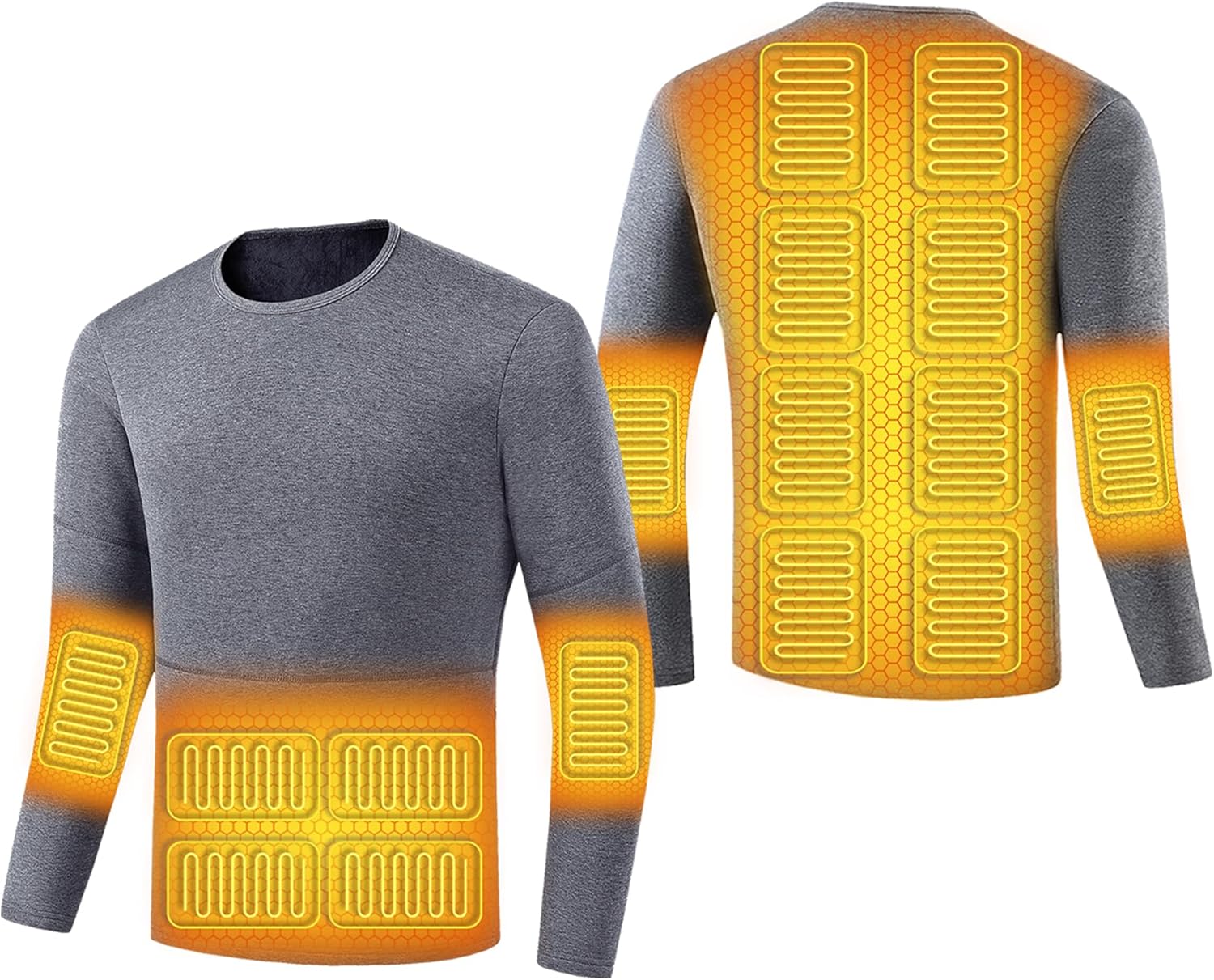 Electric Heating Mens Thermal Underwear Shirt - Warm Durable for All Weather