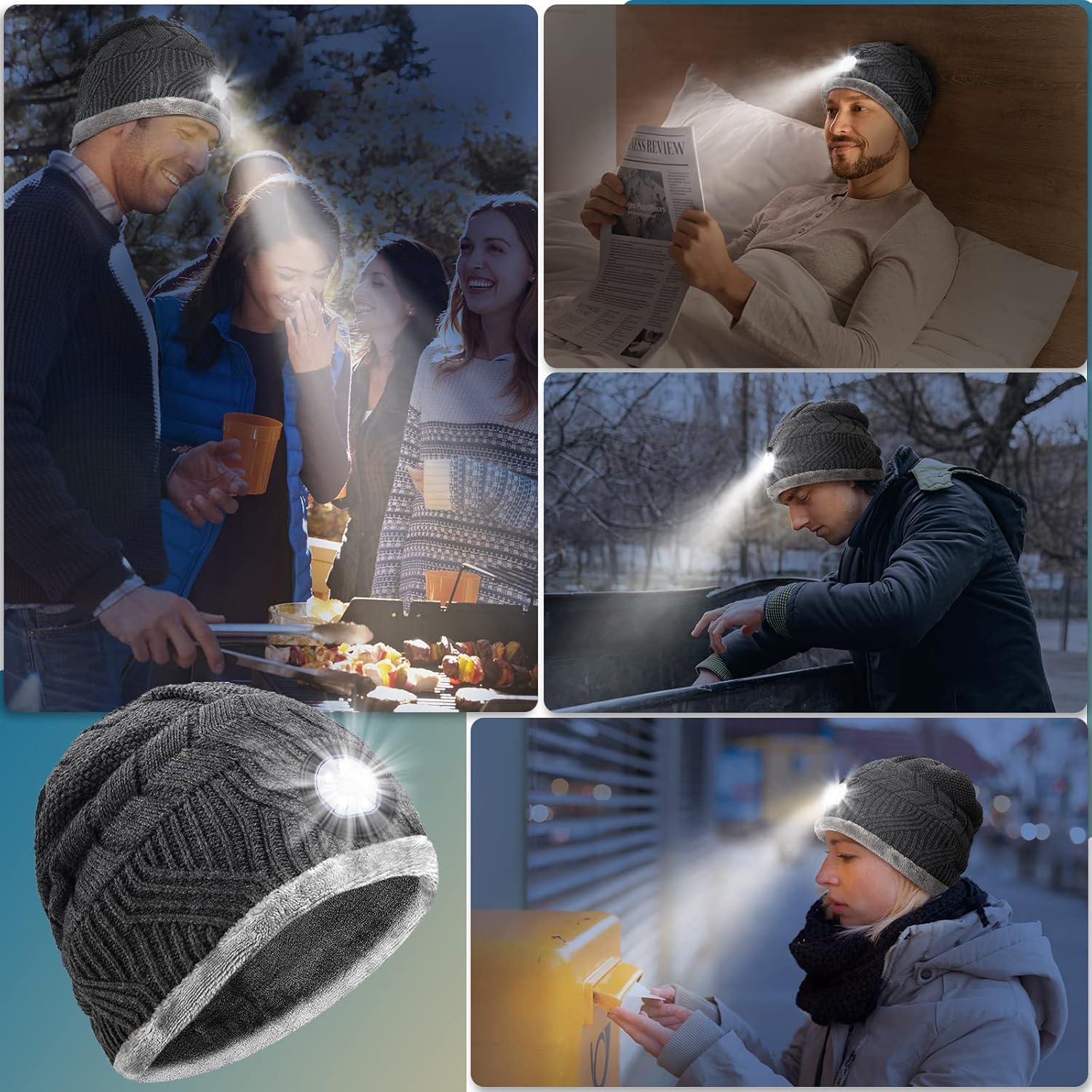 HIGHEVER LED Beanie Hat with Light