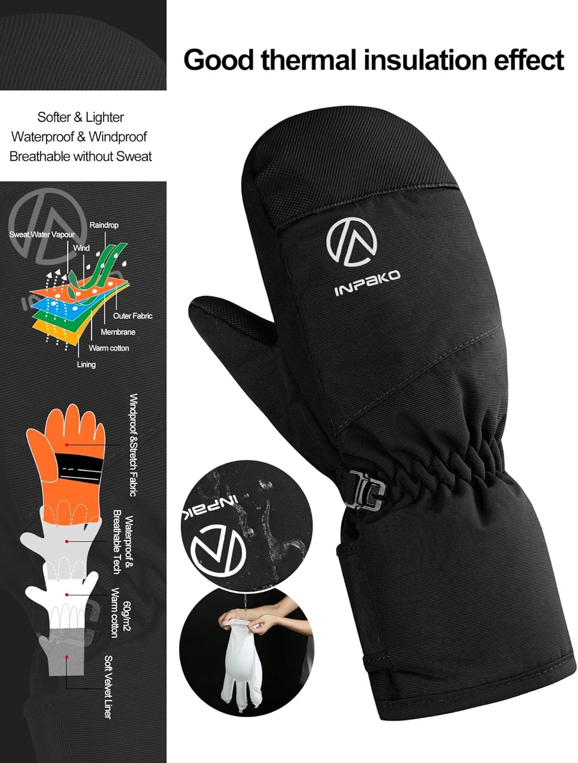 INPAKO Kids Winter Gloves