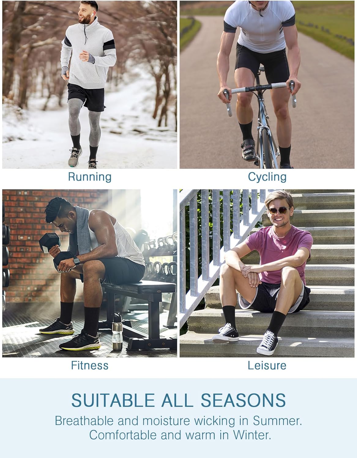 High Performance Breathable Crew Socks