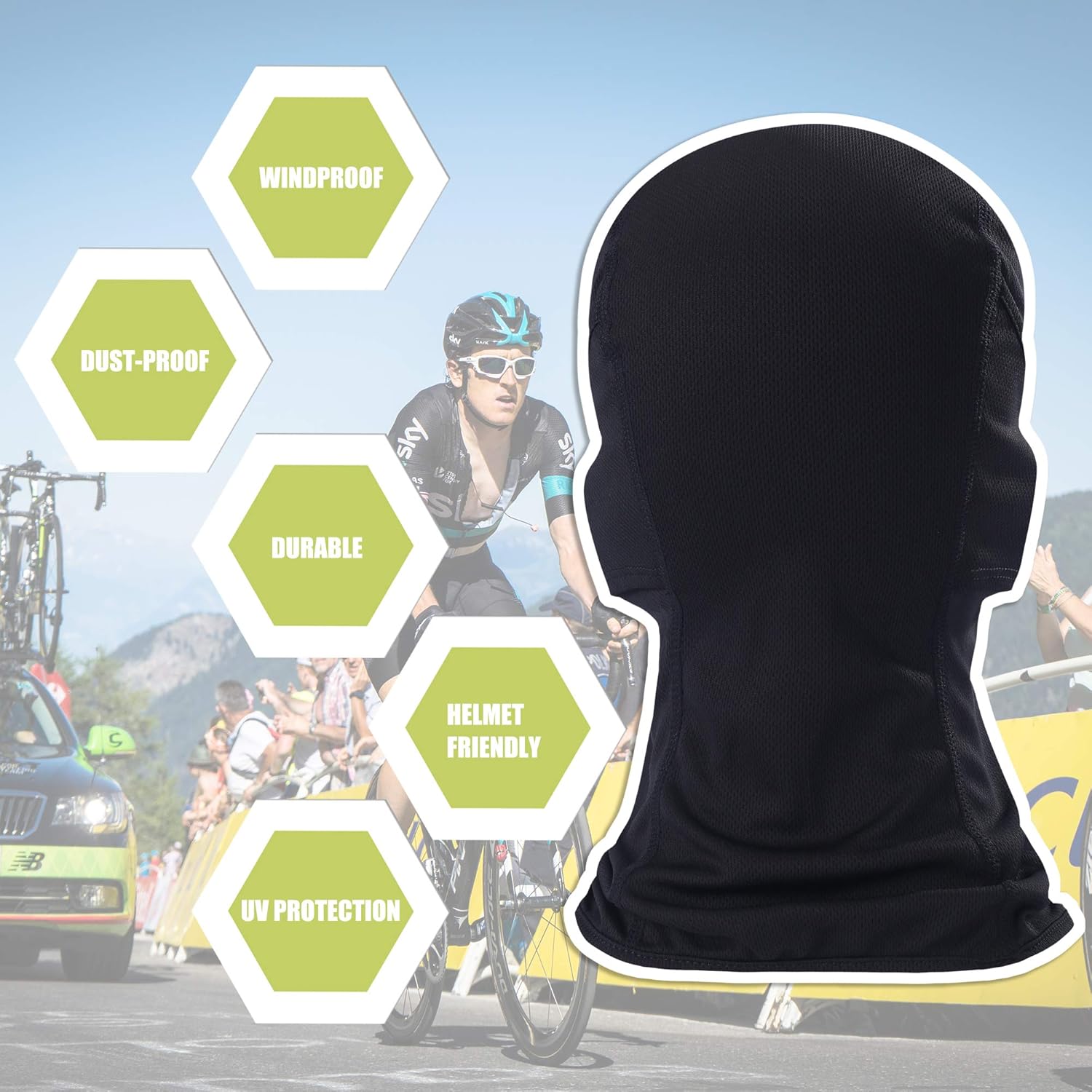 Adjustable Face Mask for UV Protection and Wind Resistance Balaclava Style