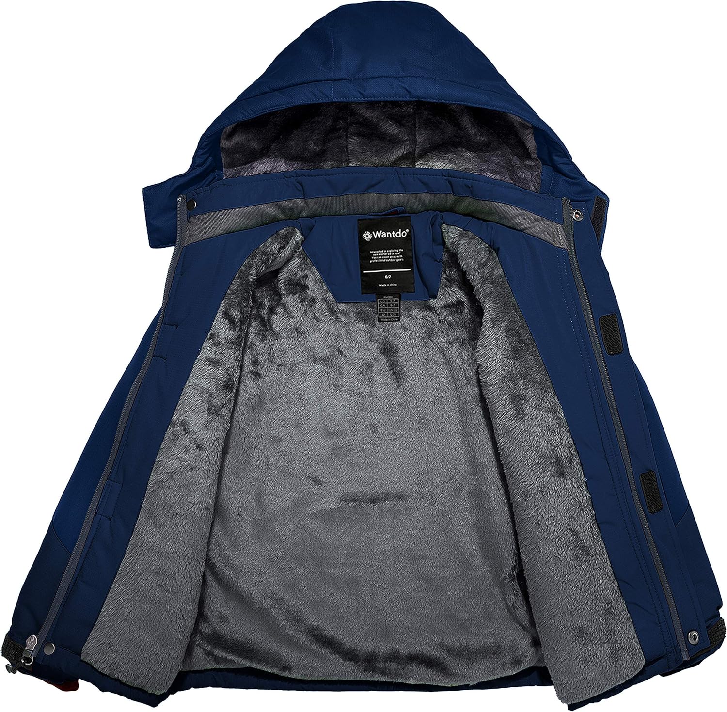 Wantdo Boys Waterproof Ski Jacket - Fleece Layer Windproof and Warm