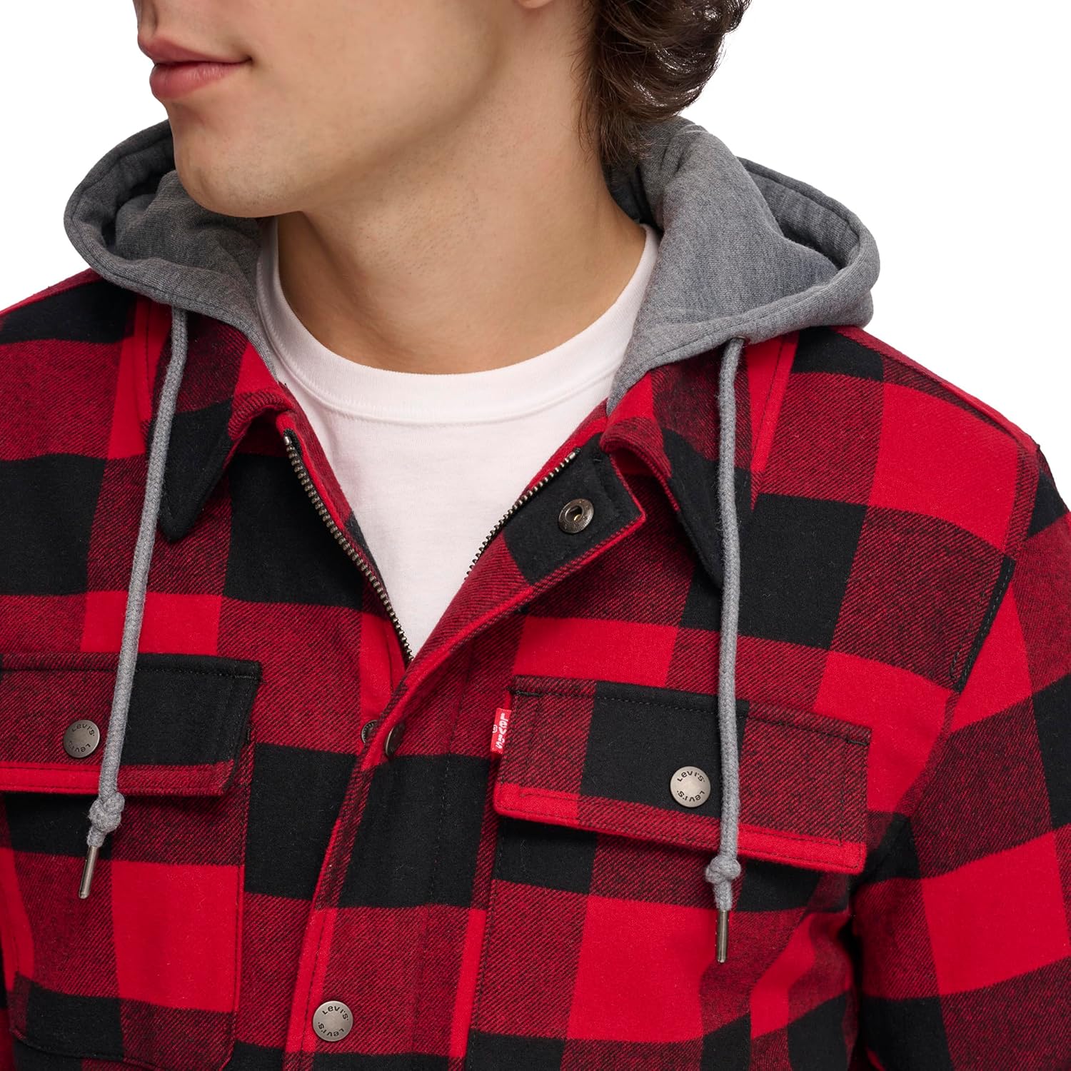 Levis Plaid Sherpa Lined Hooded Jacket