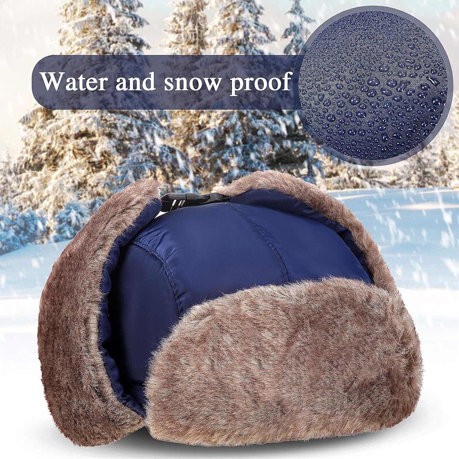 Winter Trapper Hat from Geyoga with Face Covering