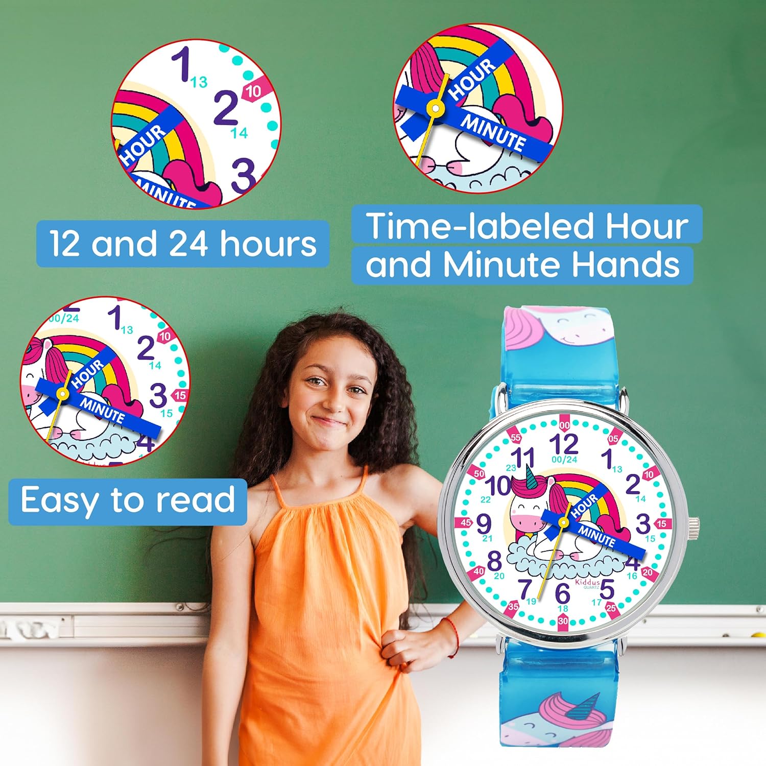 Kiddus Time Teacher Watch for Kids 6-12 years old