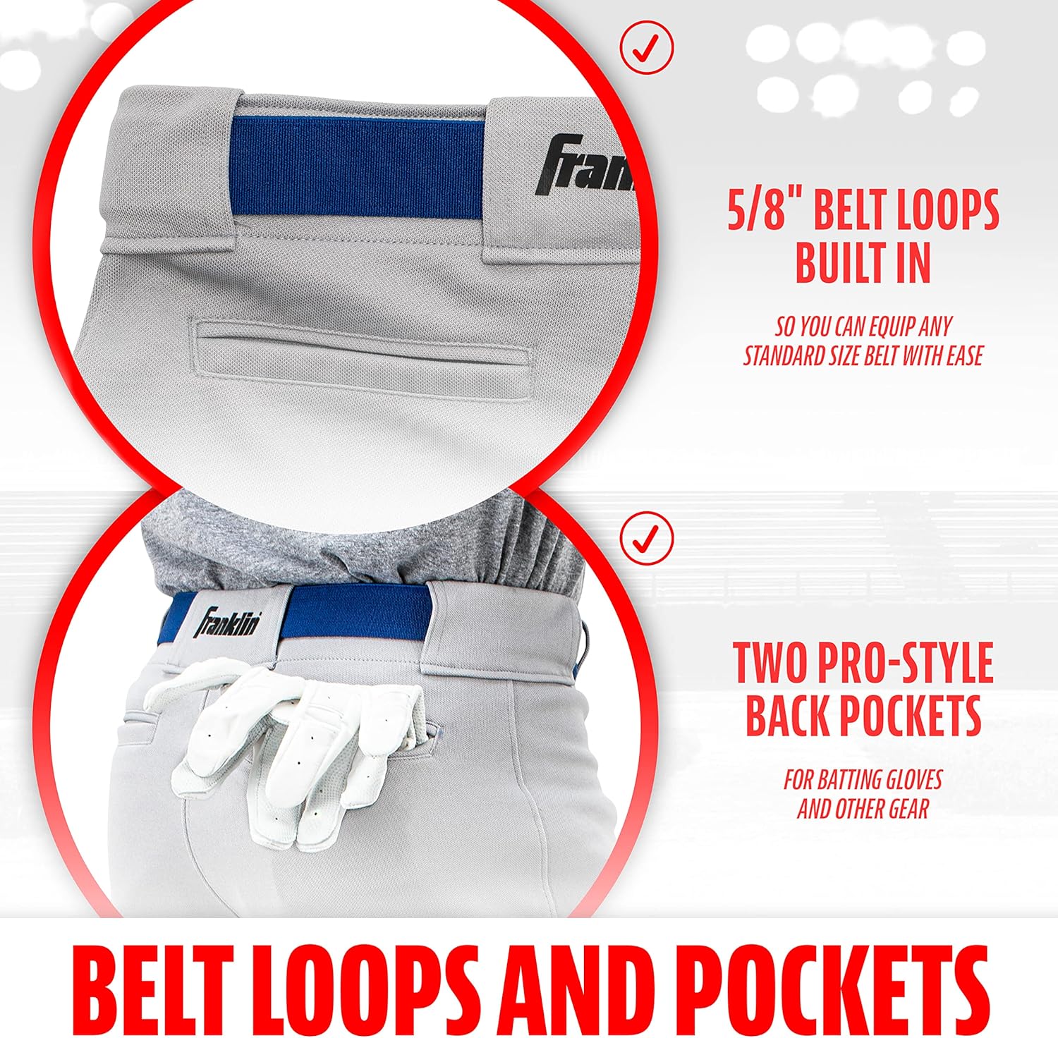 Franklin Sports Youth Baseball Softball Pants - Comfortable Fit