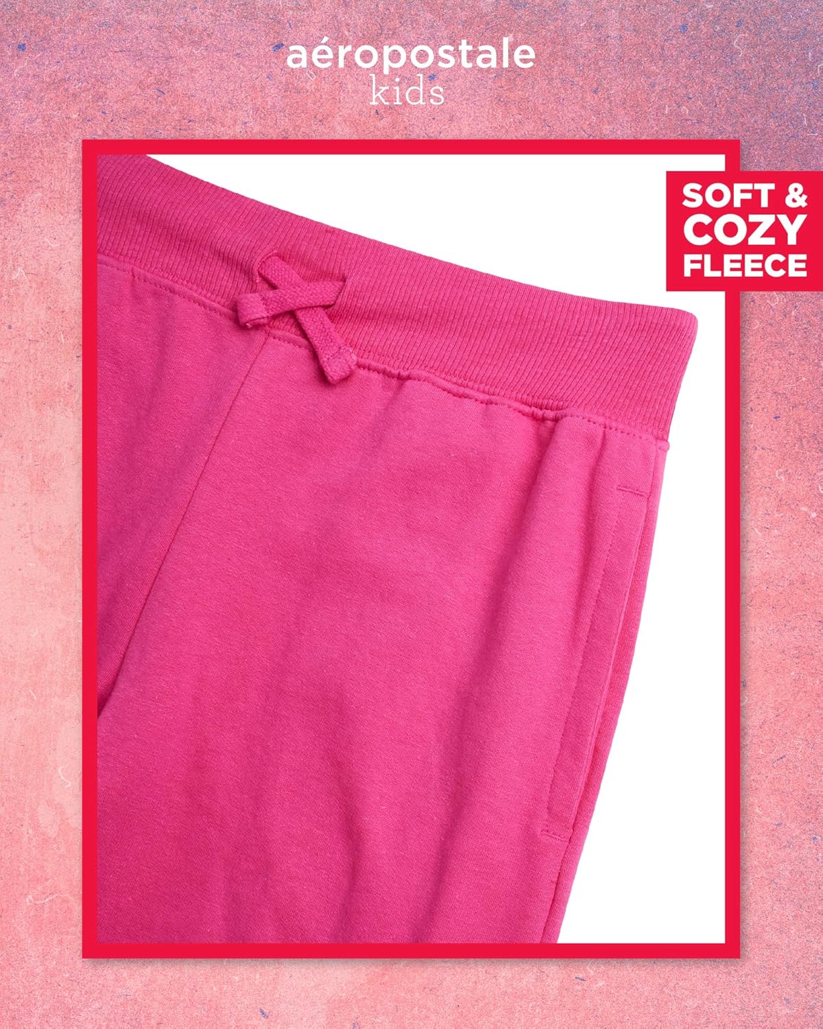AEROPOSTALE Girls Fleece Joggers with Sparkling Sequins