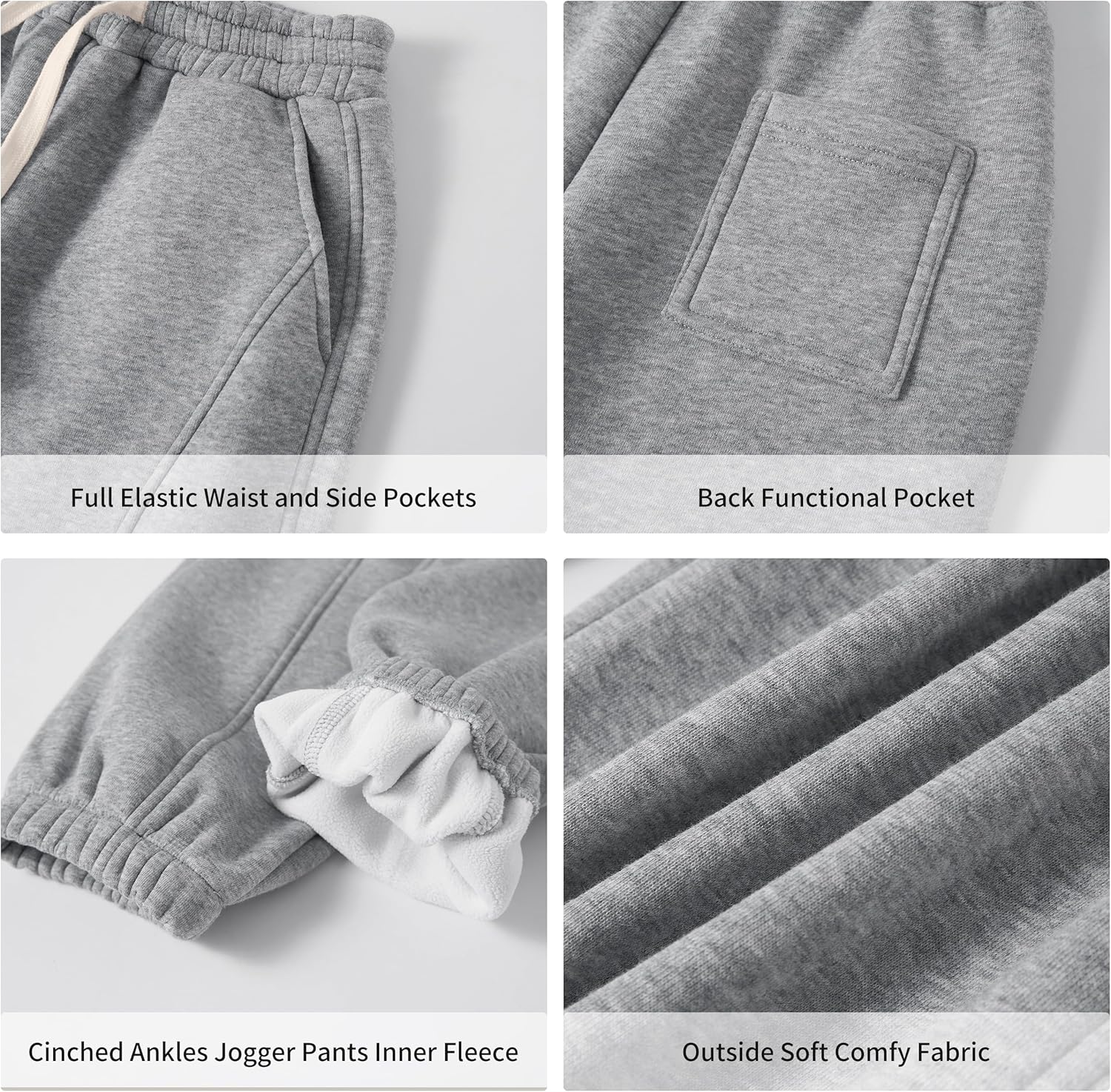 Rolanko Girls Fleece Sweatpants Baggy Jogger Pants