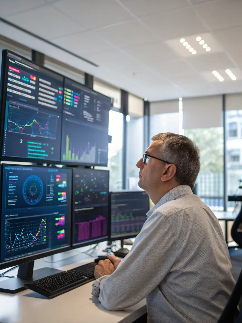 A data scientist analyzing large datasets to identify trends and insights, supporting informed decision-making.